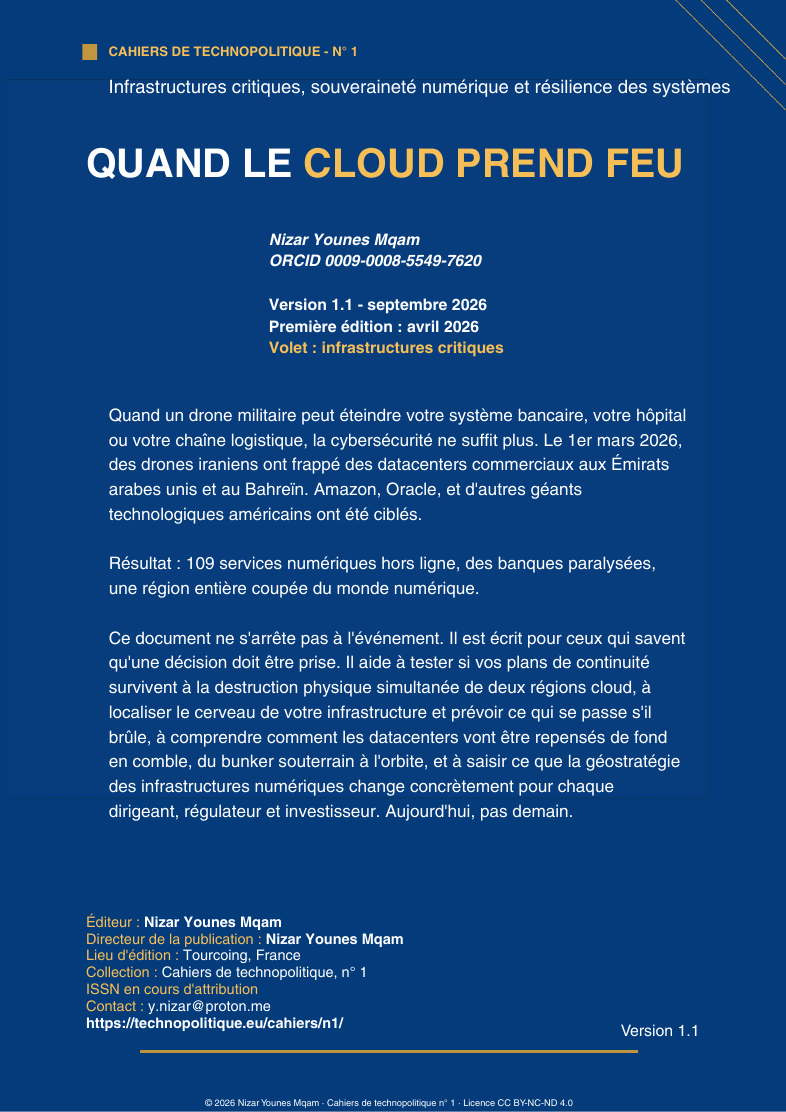 Couverture du numéro 1 des Cahiers de technopolitique