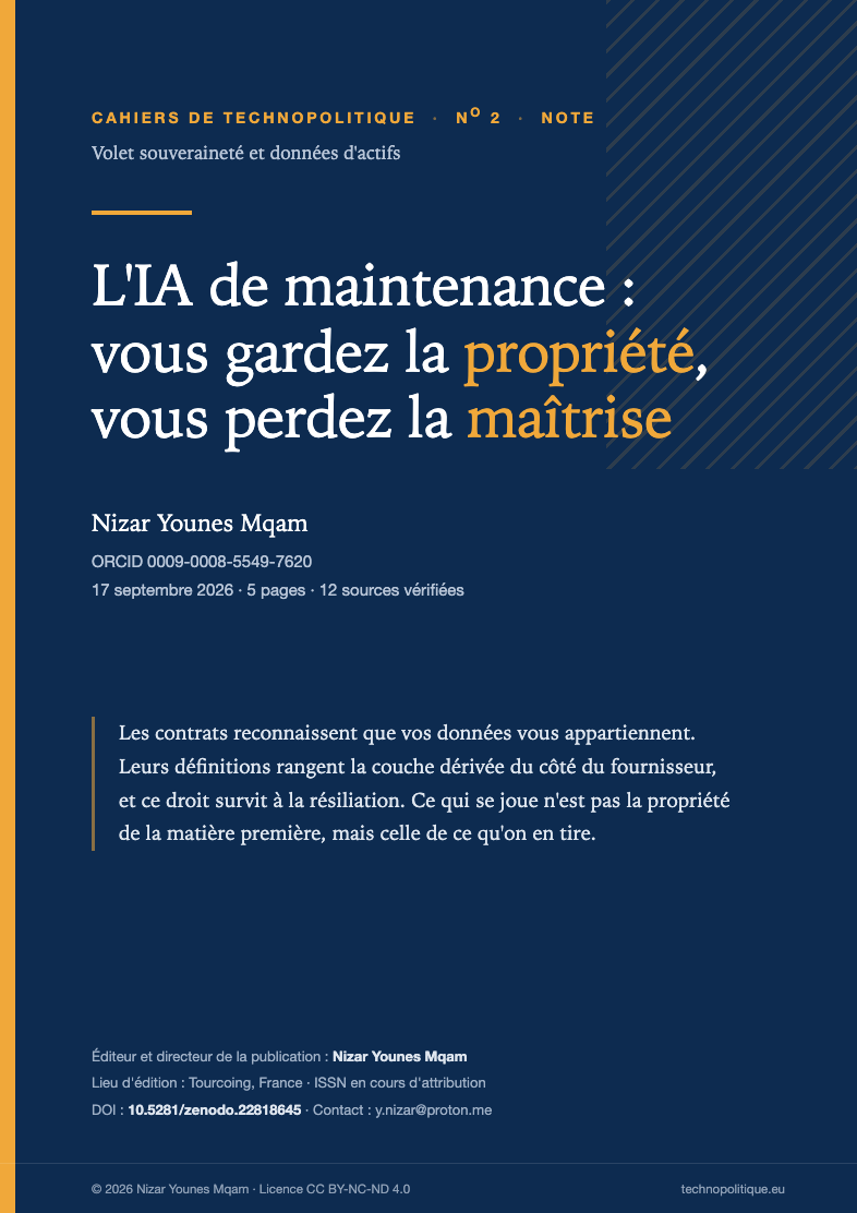 Couverture du numéro 2 des Cahiers de technopolitique