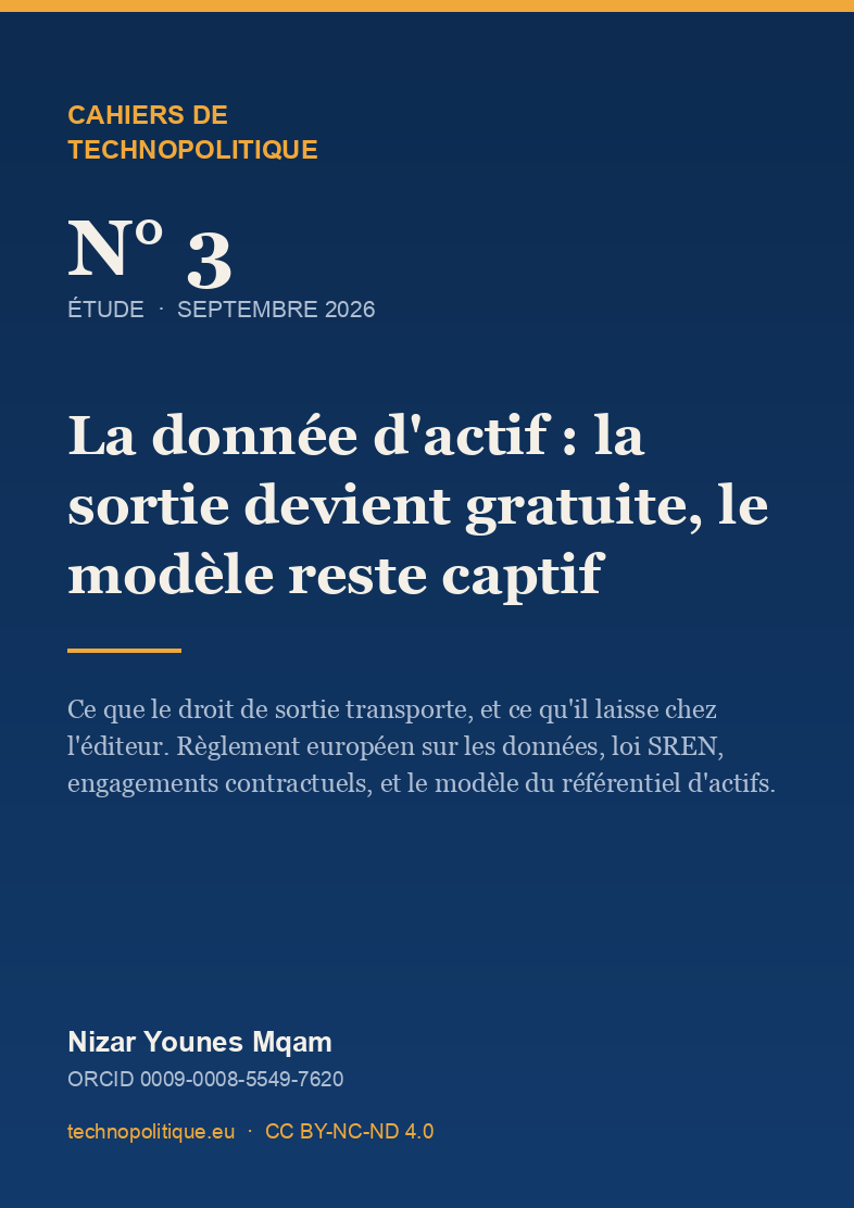 Couverture du numéro 3 des Cahiers de technopolitique
