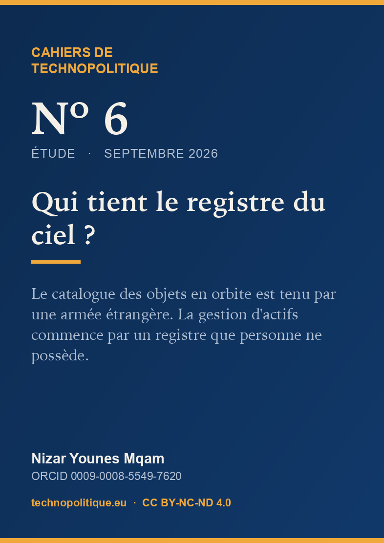 Couverture du numéro 6 des Cahiers de technopolitique